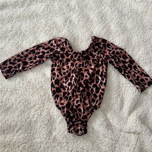 Leopard Print Long Sleeve Kids One Piece